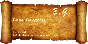 Bese Gergely névjegykártya